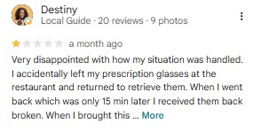 Removed negative review screenshot