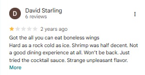 Removed negative review screenshot