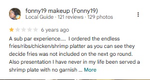 Removed negative review screenshot