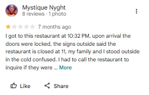 Removed negative review screenshot