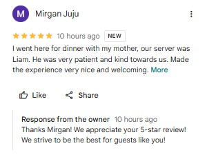 Positive Google review screenshot