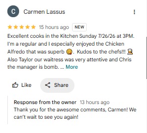 Positive Google review screenshot