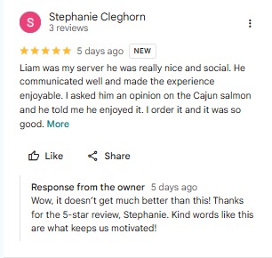 Positive Google review screenshot