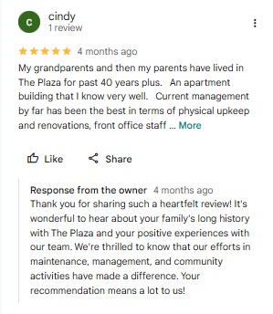 Positive Google review screenshot